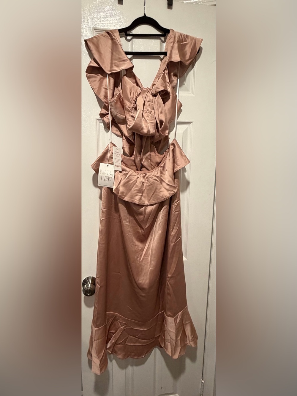 NWT Show Me Your Mumu Zoey Midi Dress | Blush Pink Satin | Size Medium - Picture 4 of 6